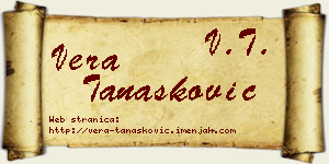 Vera Tanasković vizit kartica